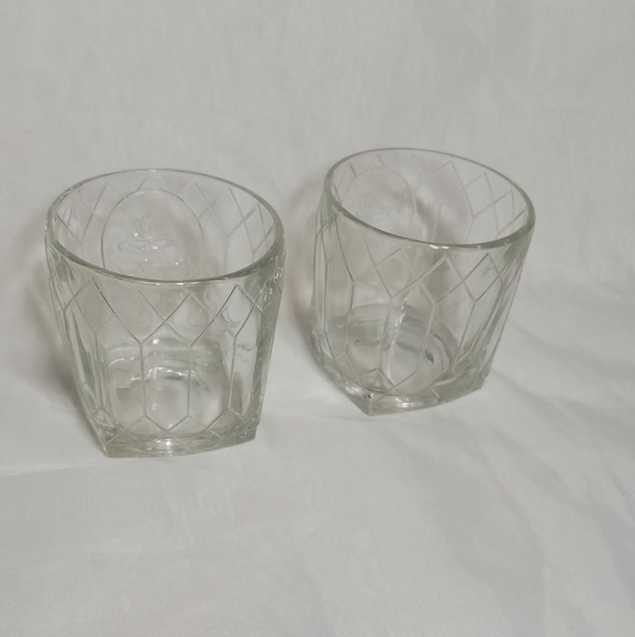 Set of 2 Crown Royal Diamond Pattern Low Ball Whiskey Glasses Bareware 10oz - Picture 7 of 13